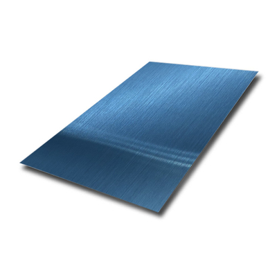 Лист из нержавеющей стали PVD Blue Hairline 201 304, стандарт EN