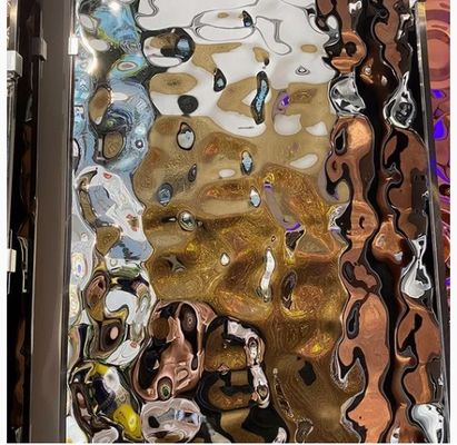 Серебряное зеркальное покрытие толщина 0,65 мм ASTM Стандартная водная волна листок из нержавеющей стали для декоративного использования