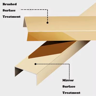 Хорошая цена Золотая линия волос / Золотое зеркало Нержавеющая сталь U плитки Оформление декоративный профиль онлайн