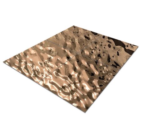 Хорошая цена Розовое Золото Зеркало Вода Риппл Лист Декорация Стены, Клетки, Отель онлайн