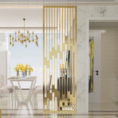Luxury Gold Stainless Steel Room Divider - Elegant Metal Privacy Screen