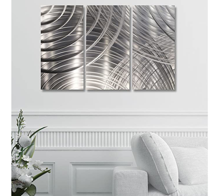 Custom Size 304 Art Design Reflective Pattern Silver Color Stainless Steel Metal Sheet 3D Laser Polishing Finished For Indoor Outdoor Art Wall Decoration