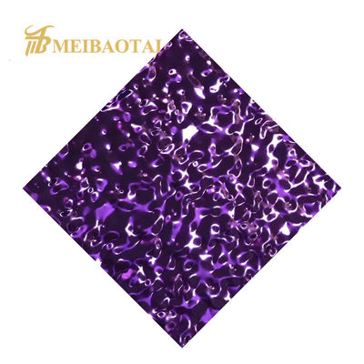 Лист нержавеющей стали 304 класса с фиолетовым PVD-покрытием толщиной 0,55 мм и пульсацией воды для потолка и стен