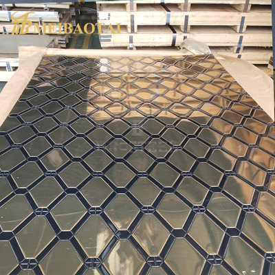 ASTM Mirror Gold Stainless Steel Sheet , 0.65mm Ss Mirror Finish Sheet