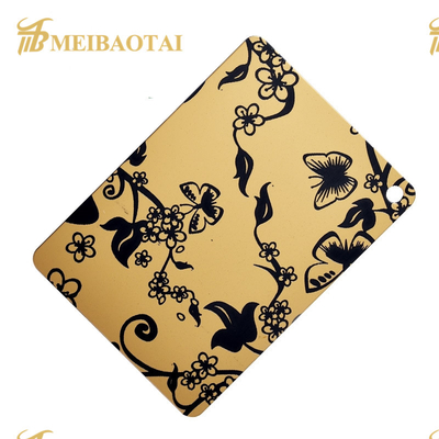 Лист вытравленный нержавеющей сталью 1219x2438mm зеркала покрытия цвета Pvd