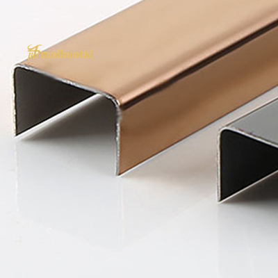 PVD Brushed Stainless Steel Tile Trim 10mm Bullnose Trim U Shaped