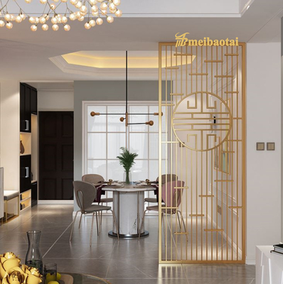 Gold Decorative Metal Room Divider PVD Coated 1500mm X 3500mm Size