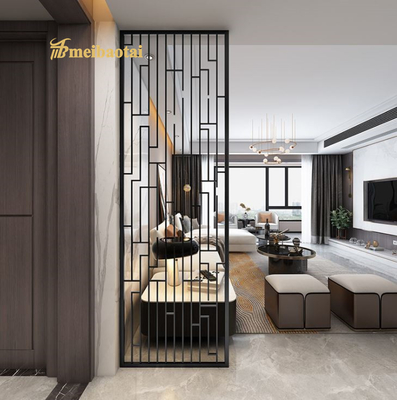 Hairline Metal Black Frame Room Dividers PVD Coated DIN Standard