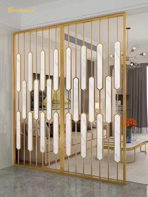 8mm Thickness Stainless Steel Room Divider Gold Hailrine Decoration Home Living Room