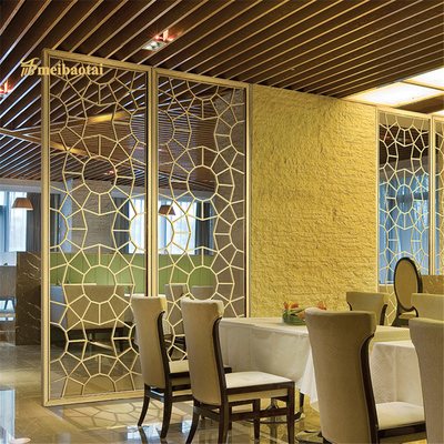 Gold SS201 Steel Frame Room Divider EN Standard PVD Coating