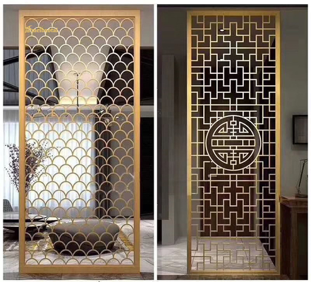 PVD Color Stainless Steel Room Checkered Shape Divider Hotel Decoration