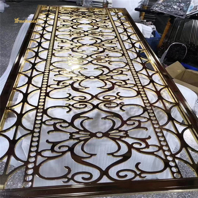 PVD Gold Black Coated Stainless Steel Aluminum Room Partition Custom Size