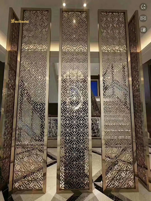 SS304 201 Gold Hairline Stainless Steel Screen Decoration Hotel ,Wall，Restaurant