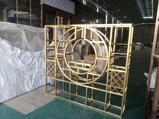 Decorative Gold Mirror Stainless Steel Room Divider Customizable Size