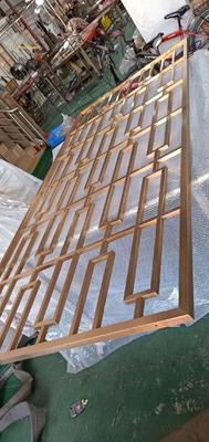 201 304 Gold Mirror Color Stainless Steel Room Divider Customizable Size