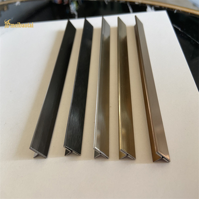 304 T Slot Stainless Steel Tile Trim Mirror Finish Width T6-T50