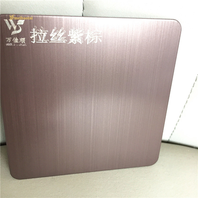 GB Standard Purple Hairline Stainless Steel Sheet Corrosion Resistance